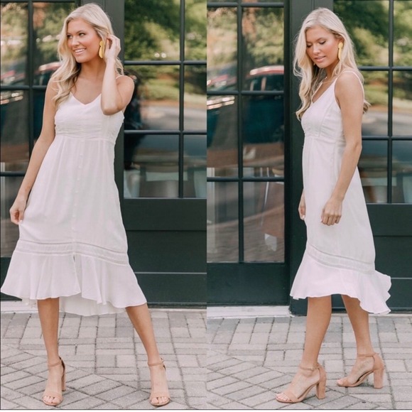 Gentle Fawn Dresses & Skirts - NWT Gentle Fawn Midi Dress Womens 2 White Ruffle Lace Boho Cottagecore‎ Ivory